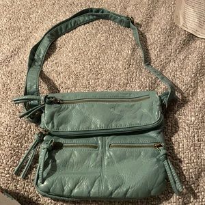 Faux leather crossbody purse